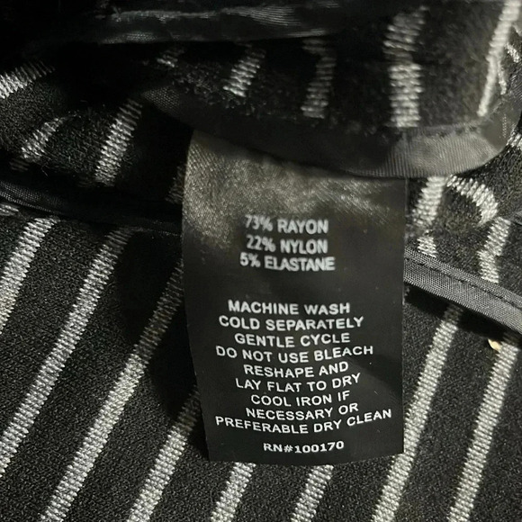 Sandro Studio blazer jacket buttons black striped stretchy petite medium trendy - Picture 7 of 8